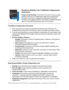 From Traditional  to Regenerative Governance